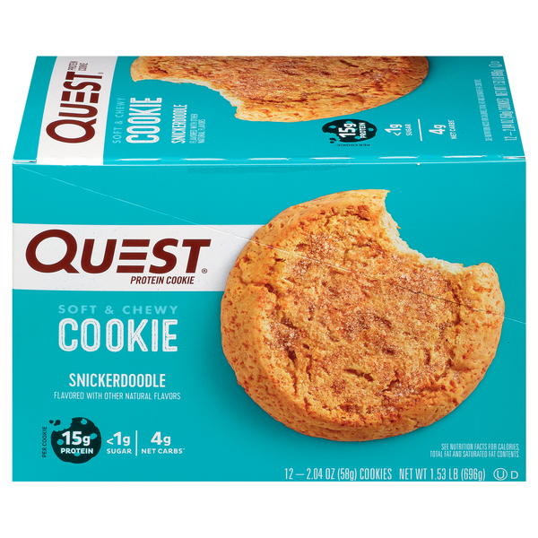 Quest Keto Friendly Snickerdoodle 15g Protein Soft & Chewy Cookie - 12 ct