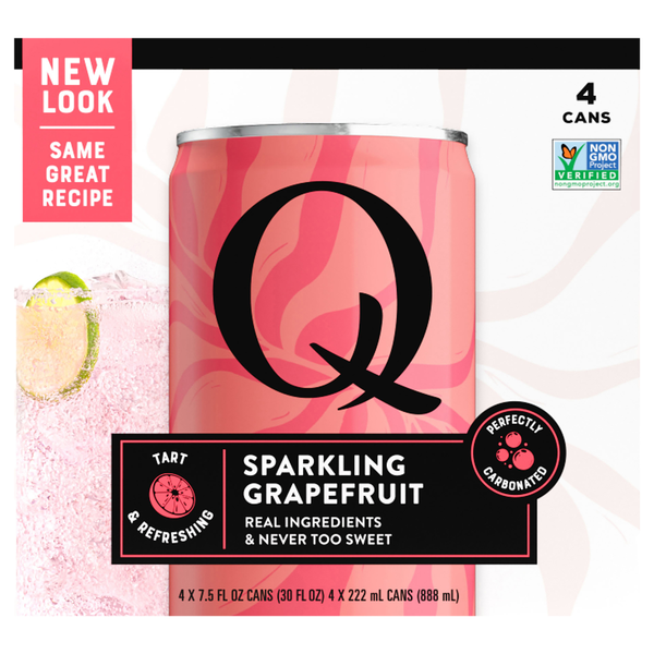Q Sparkling Grapefruit Soda - 4 pk