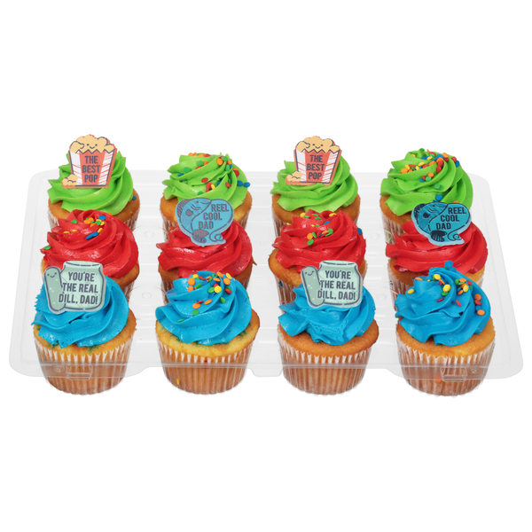 Food Lion Bakery Father's Day Yellow Cupcakes w/Trad Vanilla Icing - 12 ct