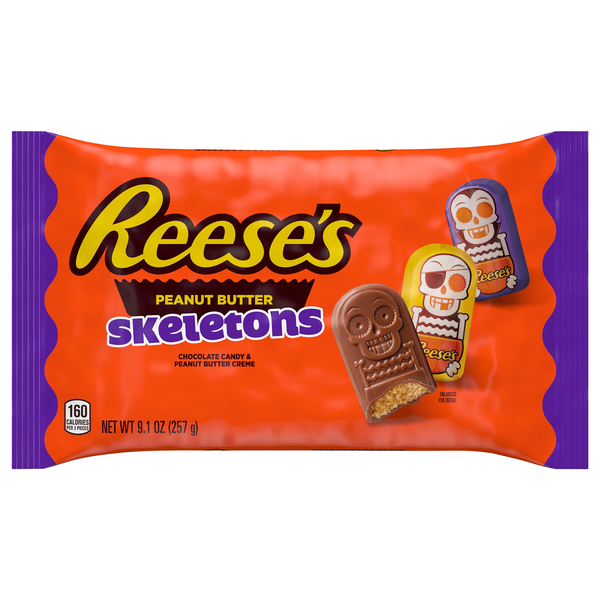 Reese's Skeletons Milk Chocolate Peanut Butter Halloween Candy Cups