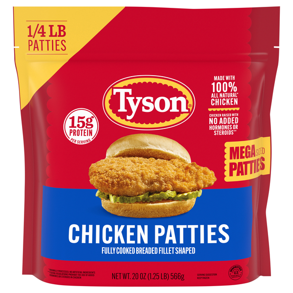Tyson Mega Sized Chicken Patties Frozen