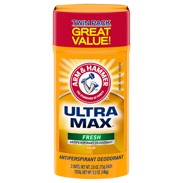 Arm & Hammer Ultra Max Fresh Antiperspirant Deodorant Solid 2.6 oz/2 ct