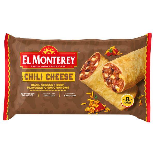 El Monterey Chili Cheese Chimichangas Family Pack - 8 ct Frozen