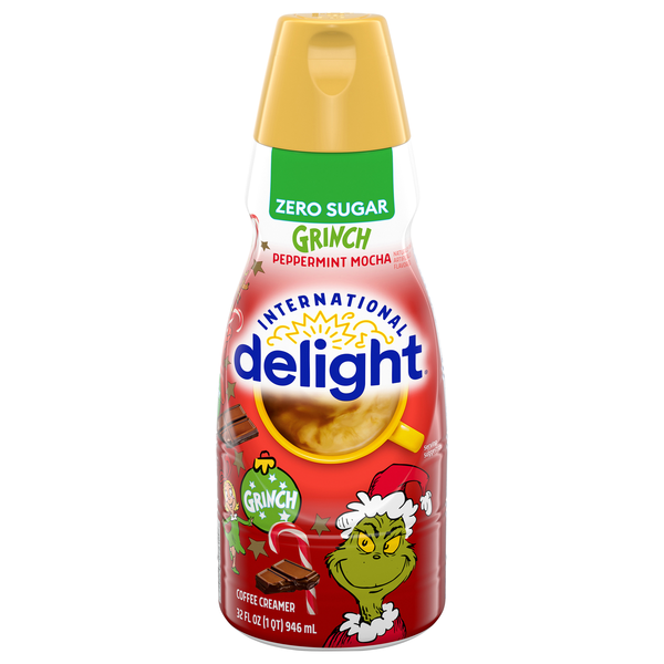 Save on International Delight Grinch Zero Sugar Peppermint Mocha Coffee Creamer Order Online