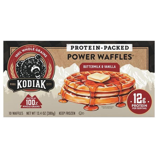 Kodiak Protein-Packed Buttermilk & Vanilla Power Waffles - 10 ct