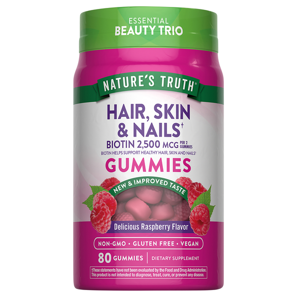 Nature's Truth Fruit Flavor Gorgeous Hair Skin & Nails Gummies