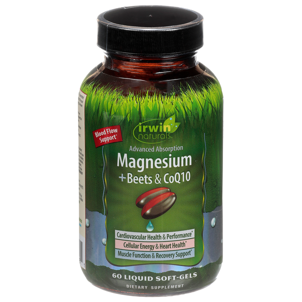 Irwin Naturals Advanced Absorption Magnesium+Beets & CoQ10 Liquid Softgels