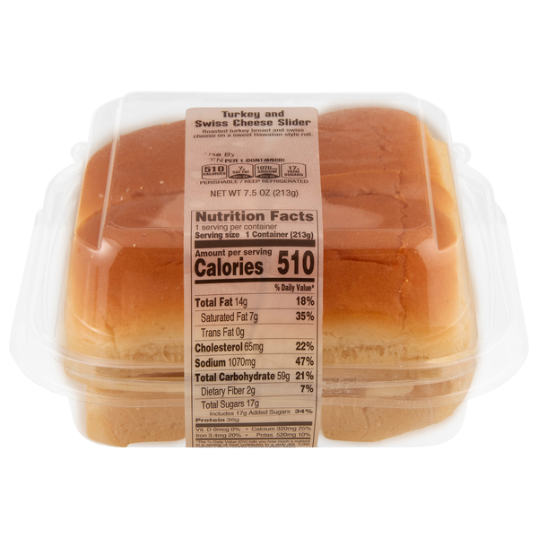 Stop & Shop Turkey & Swiss Cheese Slider - 4 ct