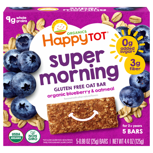 Happy Tot Organics Super Foods Blueberry & Oatmeal Oat Bars - 5 ct