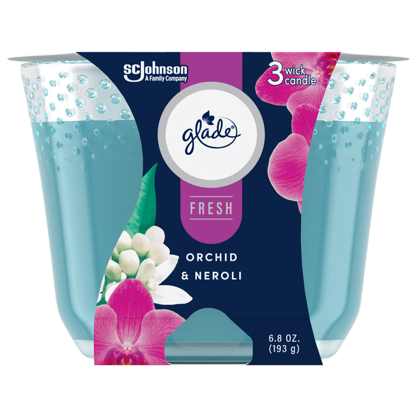 Glade Fresh Orchid & Neroli Scented 3-Wick Candle