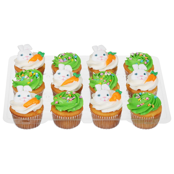 Food Lion Bakery Easter Yellow Cupcakes Traditional Vanilla Icing - 12 ct