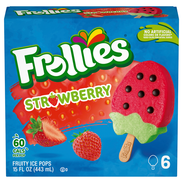 Frollies Gluten Free Strawberry Fruity Ice Pops - 6 ct Frozen