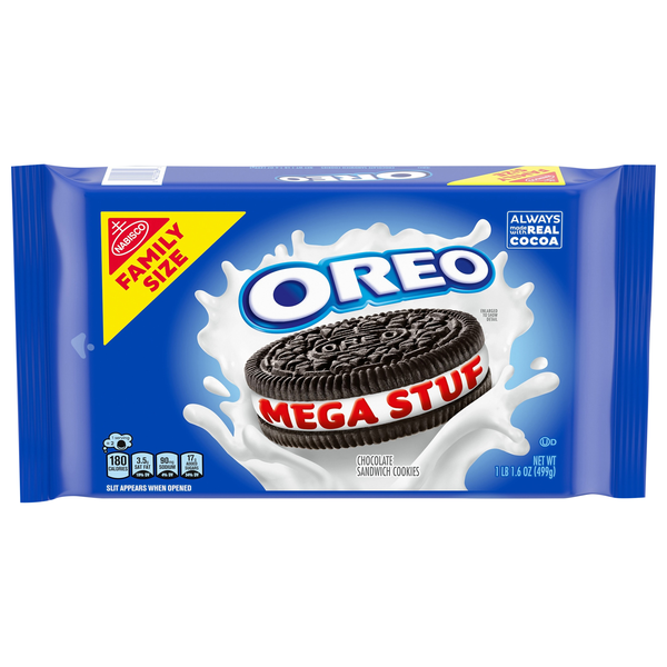 OREO Mega Stuf Chocolate Sandwich Cookies Family Size
