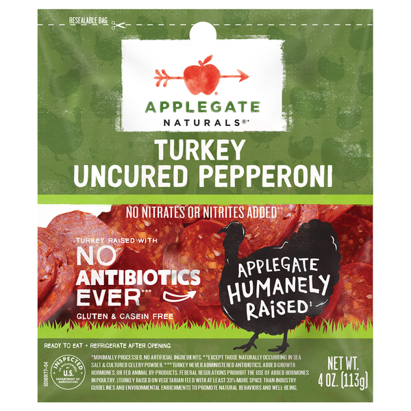 Applegate Naturals Antibiotic Free Turkey Uncured Pepperoni Slices