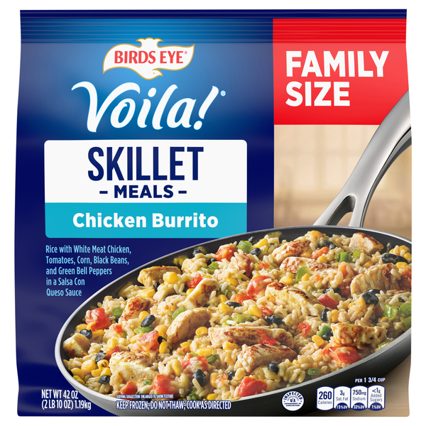 Birds Eye Voila! Chicken Burrito Family Size Frozen Skillet Meal