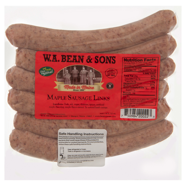 W.A. Bean & Sons Maple Breakfast Sausage Links - 6 ct