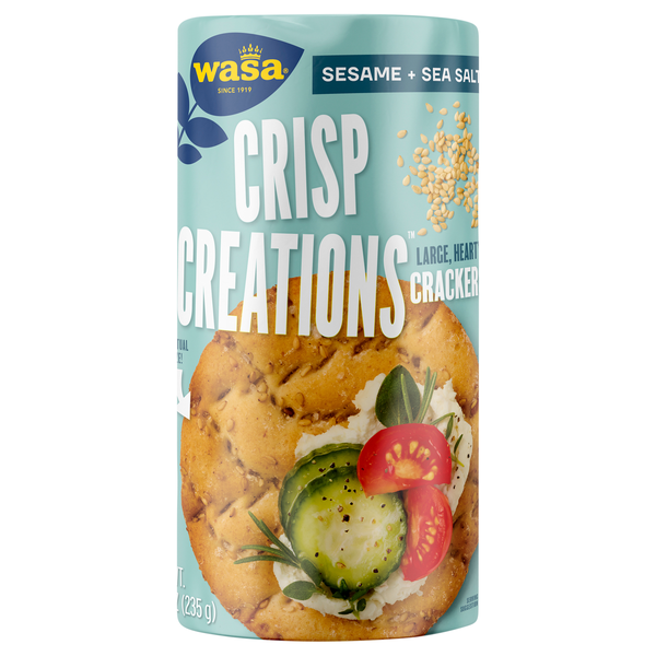 Wasa Crisp Creations Sesame + Sea Salt Large Wheaty Crackers