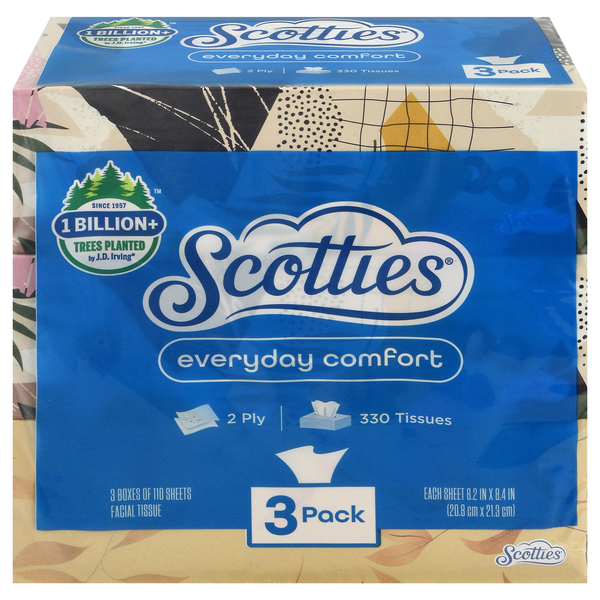 Scotties Everyday Comfort 2-Ply Facial Tissue 110 ea - 3 ct