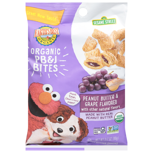 Earth's Best Organic Sesame Street Peanut Butter & Grape PB & J Bites