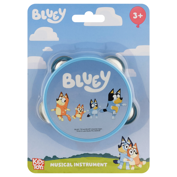 Kidz Toyz Bluey Musical Instrument Ages 3+ Tamborine