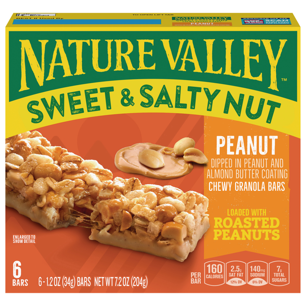 Nature Valley Sweet & Salty Nut Chewy Peanut Granola Bars - 6 ct