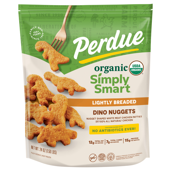 Perdue Simply Smart Organics Lightly Breaded Chicken Breast Dino Nuggets
