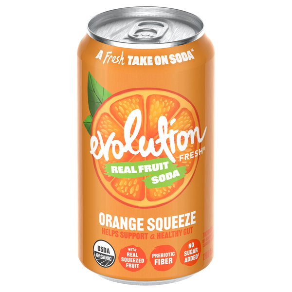 Evolution Fresh Orange Squeeze Real Fruit Soda Refrigerated