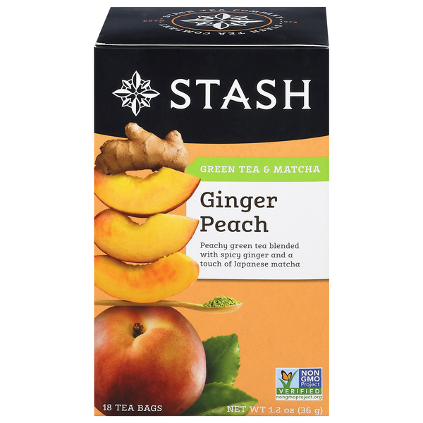 Stash Ginger Peach Green Tea & Matcha Tea Bags