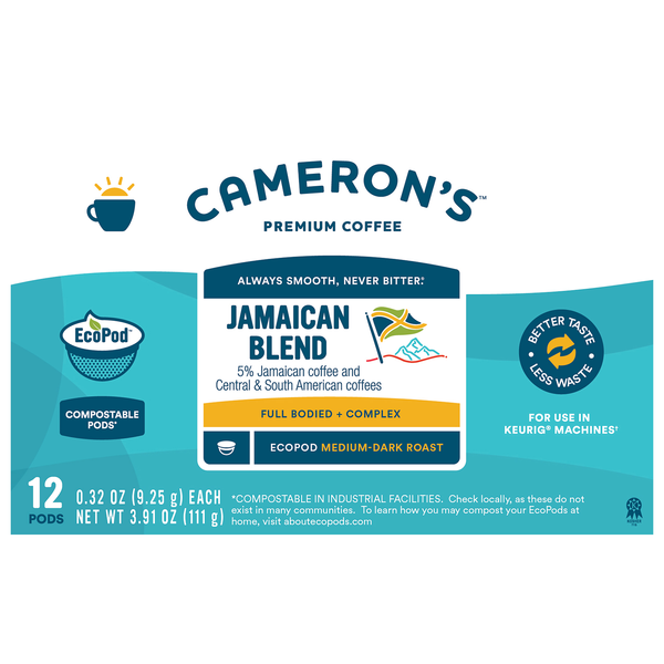 Cameron's Jamaican Blend Medium Dark Roast Coffee Pods