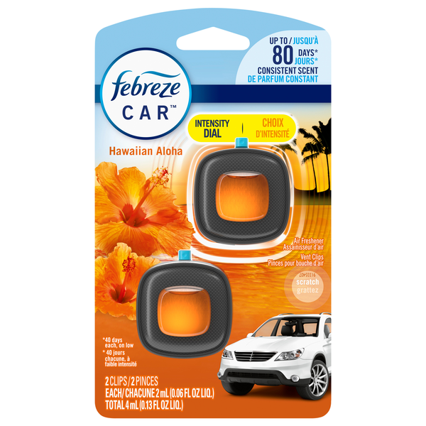 Febreze Car Hawaiian Aloha Air Freshener Vent Clips - 2 ct