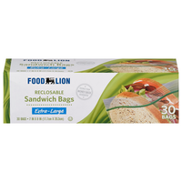 Food Lion Sandwich Bags Reclosable Extra-Large