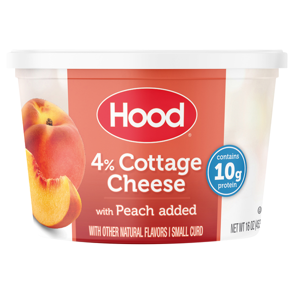Hood 1% Low Fat Small Curd Cottage Cheese with Peaches