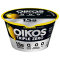 Oikos Triple Zero Non Fat Lemon Tart 15g Protein Blended Greek Yogurt Cup
