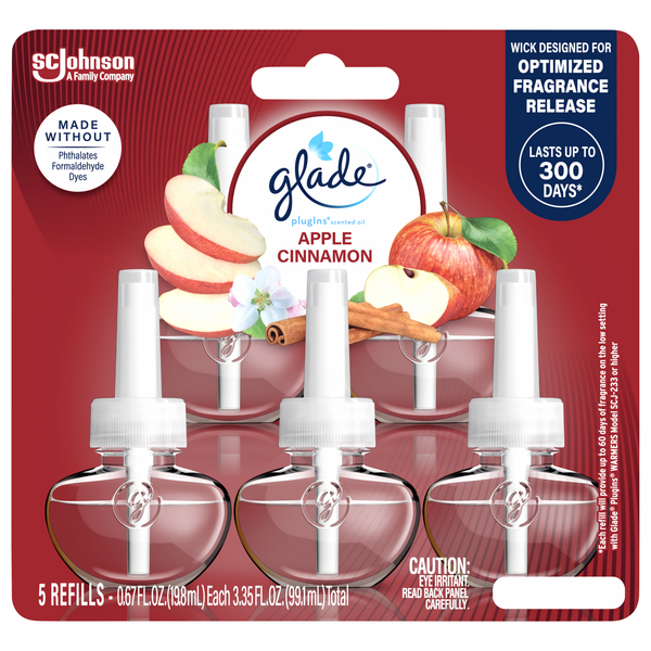 Glade plugIns Apple Cinnamon Scented Oil Refills - 5 ct