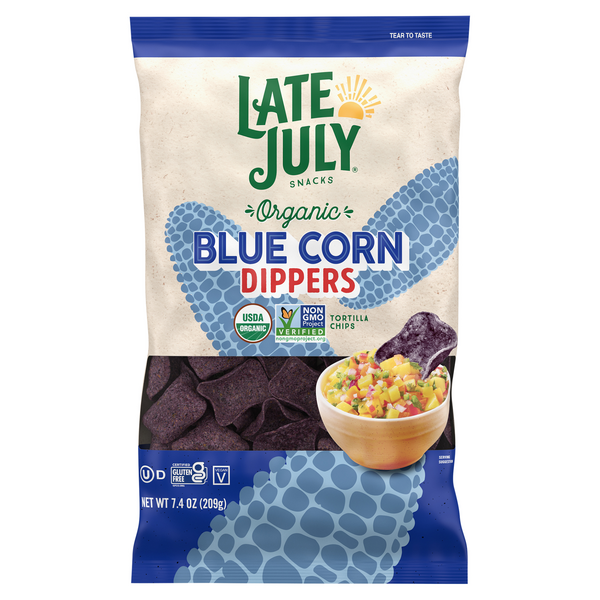 Late July Organic Gluten Free Blue Corn Dippers Tortilla Chips