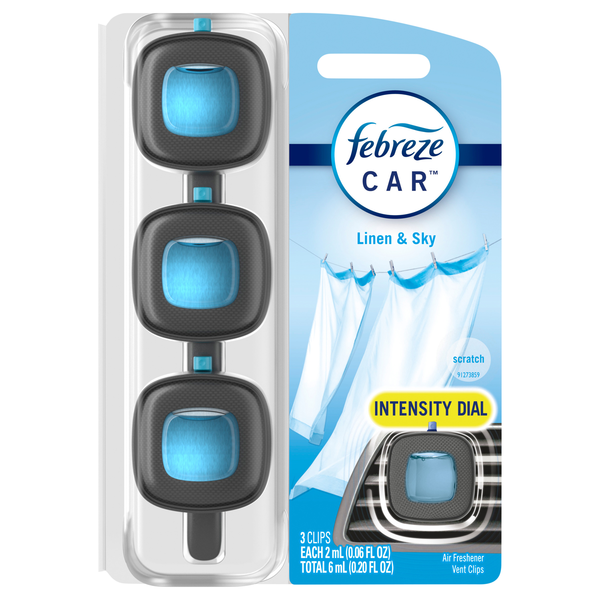 Febreze Car Linen & Sky Air Freshener Vent Clips - 3 ct