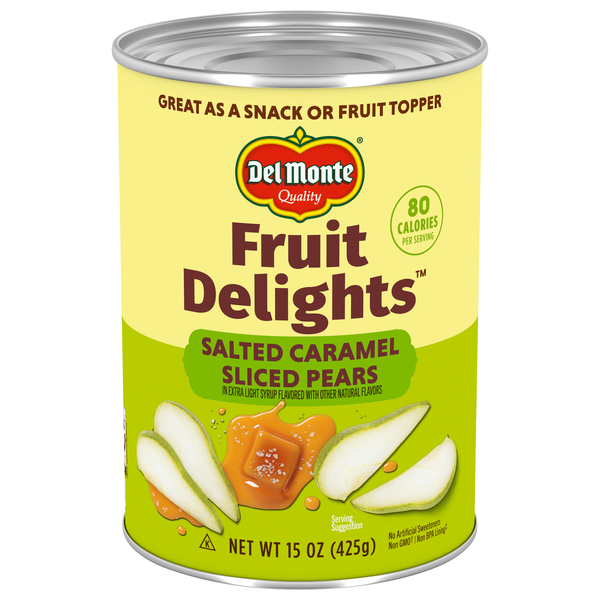 Del Monte Fruit Delights Salted Caramel Sliced Pears in Extra Light Syrup