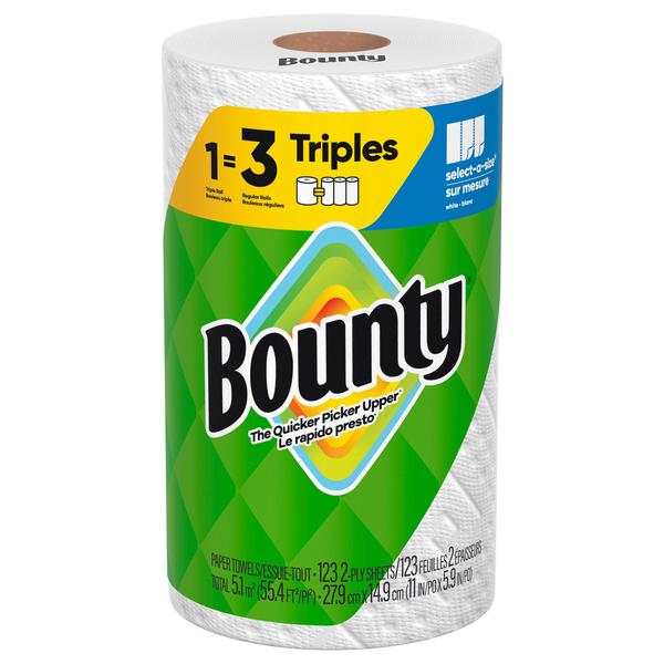 Bounty Select-A-Size White Triple Roll 3-Ply Paper Towels