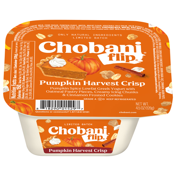 Chobani Flip Limited Batch Low Fat Pumpkin Harvest Crisp Greek Yogurt Cup