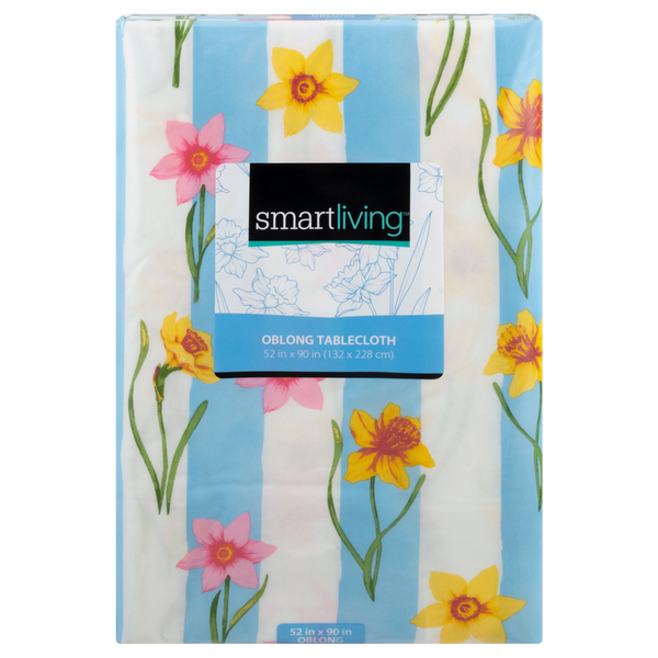 Smart Living Spring Square Tablecloth Oblong 52 X 90 Inch Floral