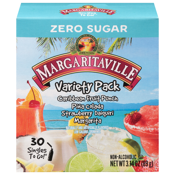 Margaritaville Singles to Go Non-Alcoholic Drink Mix Variety Pack - 30 ct
