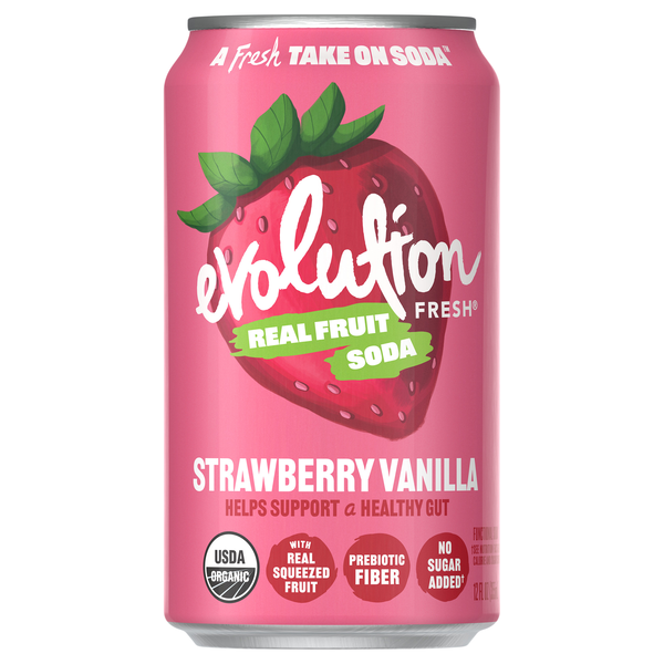 Evolution Fresh Organic Strawberry Vanilla Real Fruit Soda