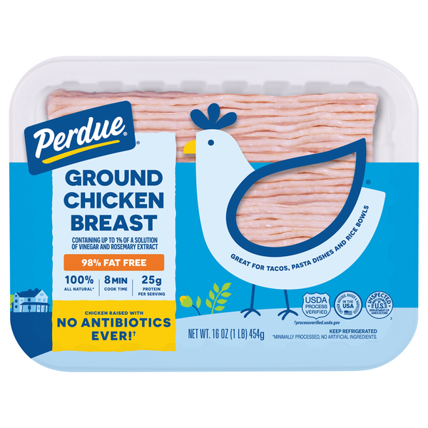 Perdue Natural 98% Lean 2% Fat Ground Chicken Breast Fresh
