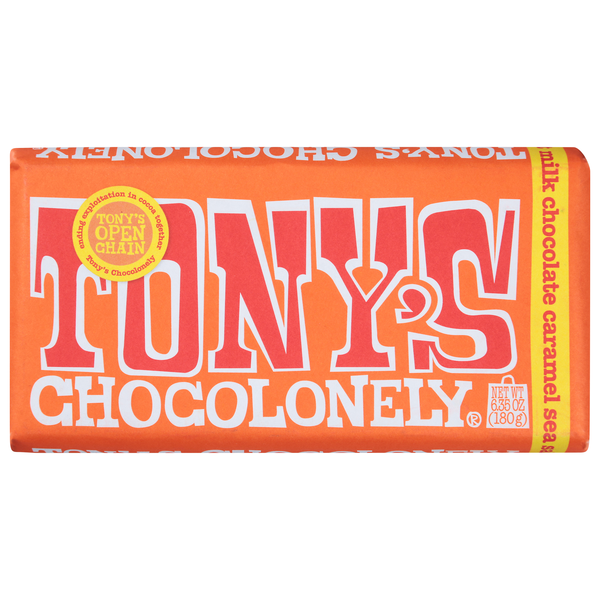 Tony's Chocolonely Caramel Sea Salt Milk Chocolate Candy Bar