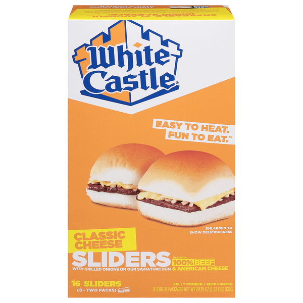 White Castle Classic Cheese Sliders - 16 ct Frozen