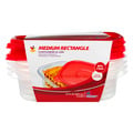 Our Brand Medium Rectangle Containers & Lids 4 Cups