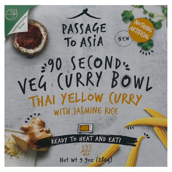 Passage To Asia 90 Second Mild Thai Yellow Curry with Jasmine Rice Bowl