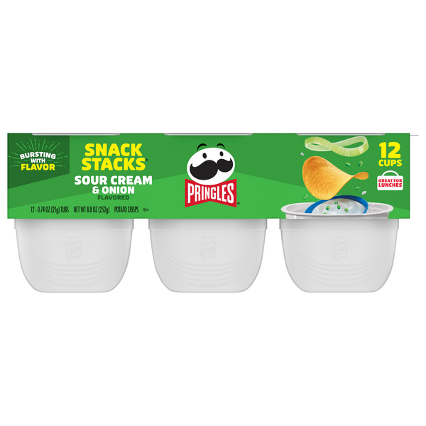Pringles Snack Stacks Sour Cream & Onion Potato Crisps - 12 ct