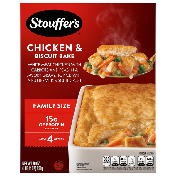 Stouffer's Chicken Biscuit Bake Family Size Frozen Meal