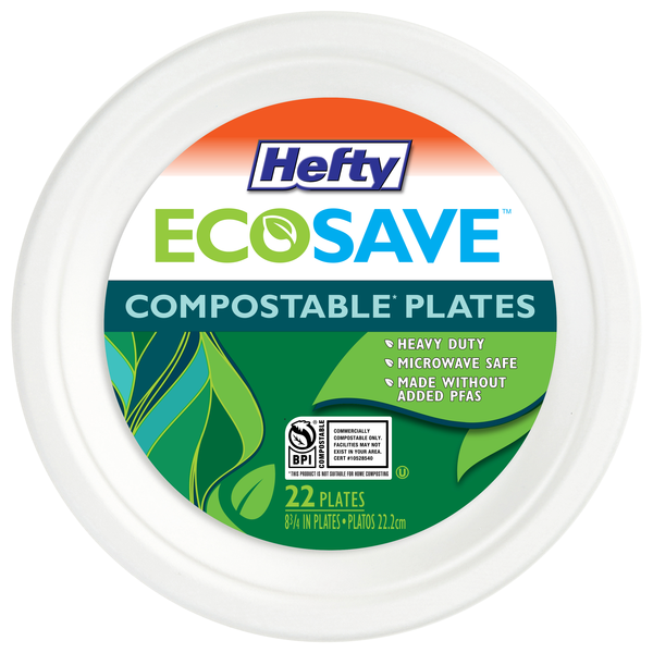 Hefty EcoSave 8.75 Inch Compostable Plates